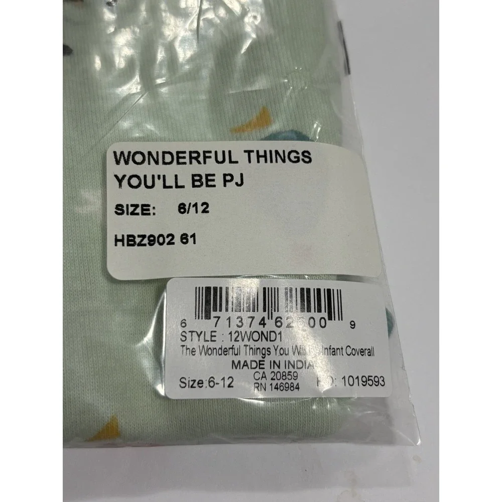 Wonderful Things You'll Be Baby Coverall Pajamas 6–12 Months NIP Book Inspired